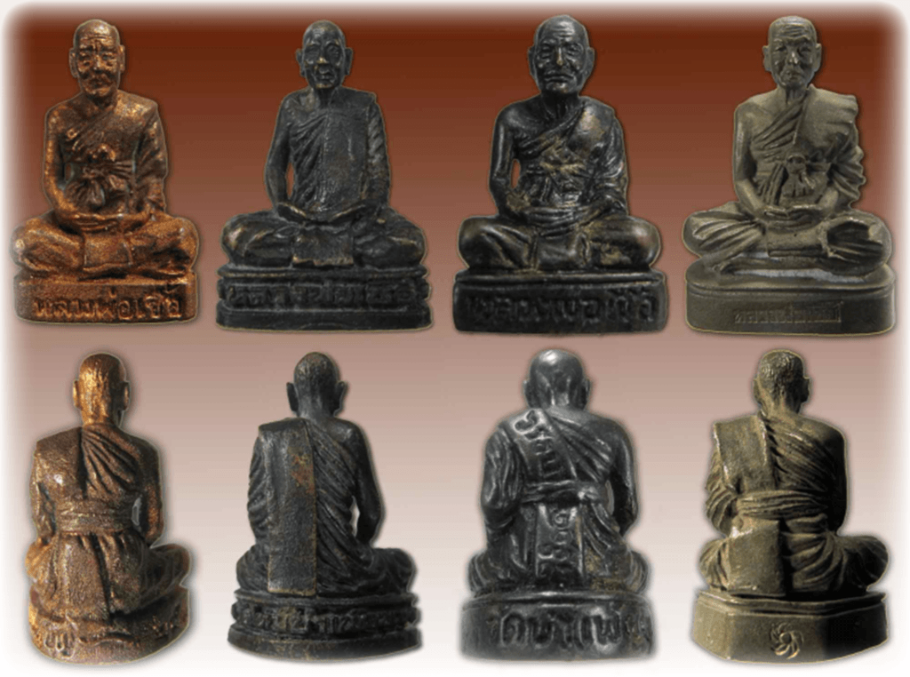 Roop Lor Luang Por Chuea Amulets in Various Types of Chanuan Muian Sarn Metals